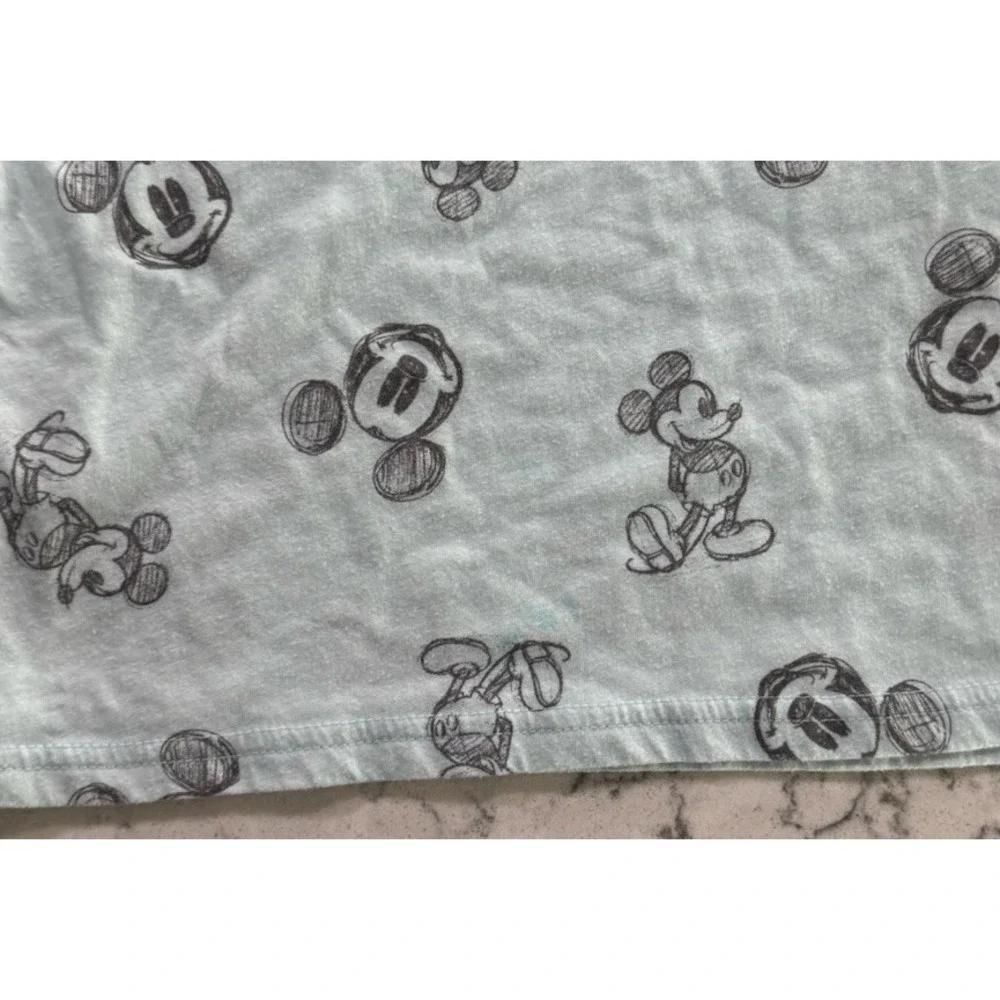 Disney Mickey Mouse Sleepwear T-Shirt Womens 1X Light Blue AOP Graphic Tee - Picture 13 of 13